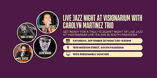 Live Jazz at Visionarium with Carolyn Martinez and Trio