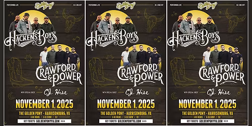 Crawford & Power + The Hackens Boys w\/CJ Hise at The Golden Pony (18+)
