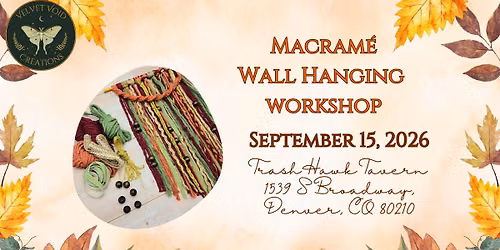 Macrame Wall Hanging Workshop at TrashHawk Tavern