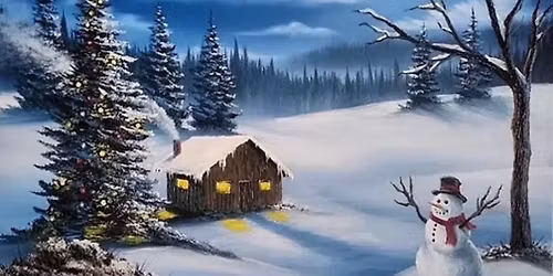 Bob Ross Style \u201cFrosty\u2019s Winter Stroll\u201d Paint Class