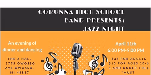 Corunna Band Boosters 5th Annual Jazz Night Fundraiser 