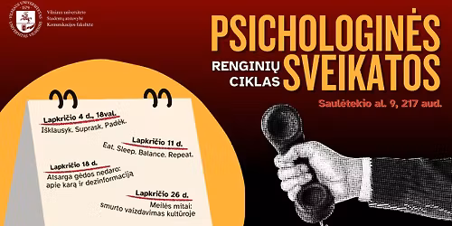 VU SA KF: Psichologin\u0117s sveikatos rengini\u0173 ciklas
