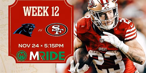 49ers vs PANTHERS BUS R\/T FROM NORTH BEACH SF TO LEVI'S STADIUM 11\/24\/25