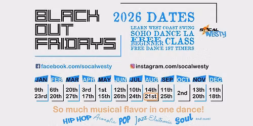 Blackout Fridays at WWLA! Instructor Rosemary for beginner & Samantha for intermediate\/ DJ Andres!