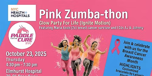 Pink Zumba\u2011Thon & Glow Party for life with Paddle for the Cure! Free Event!