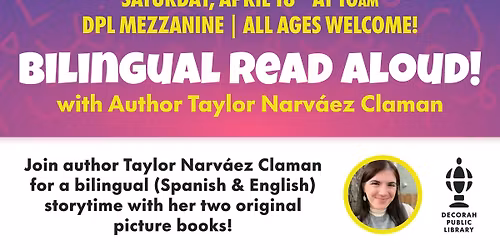 Bilingual Read Aloud! with Taylor Narv\u00e1ez Claman