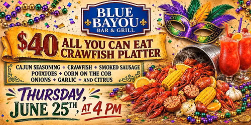 All-You-Can-Eat Crawfish at Blue Bayou