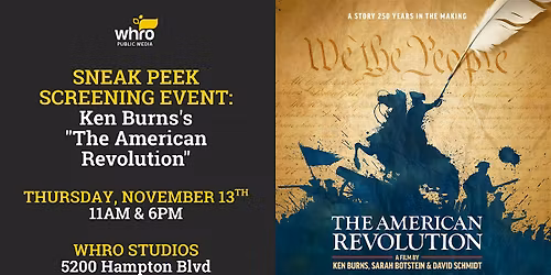 Sneak Peek Screening Event: Ken Burns's "The American Revolution"