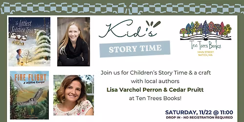 Kid's Story Time with local Authors at Ten Trees Books in Natick