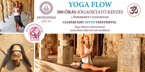 500 \u00f3r\u00e1s Hatha Yoga Flow, Ashtanga Vinyasa Yoga \u00e9s Dynamic Flow Yoga  YAI nemzetk\u00f6zi diploma\/oklev\u00e9l