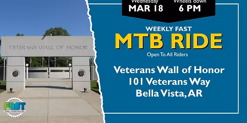 FAST Wed Night Group Ride @ Veterans Wall of Honor