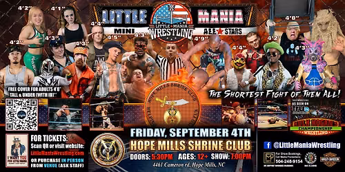 Hope Mills, NC - Little Mania Mini Wrestling @ Hope Mills Shrine Center