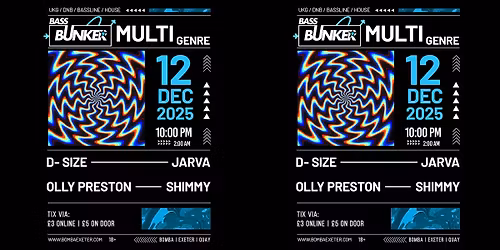 Bass Bunker UKG \/ DNB \/ House \/ Bassline | Bomba Exeter 12.12.25