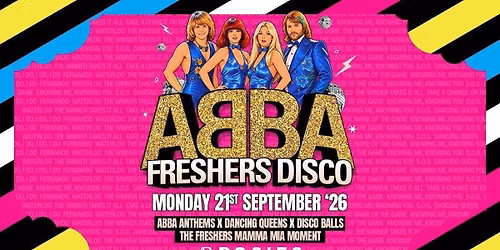 \ud83c\udf08 ABBA FRESHERS DISCO \ud83c\udf08 ROSIES FRESHERS \ud83c\udf08 MONDAY 21-09-26