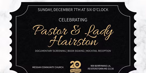 20 Years: Celebrating Pastor & Lady Hairston