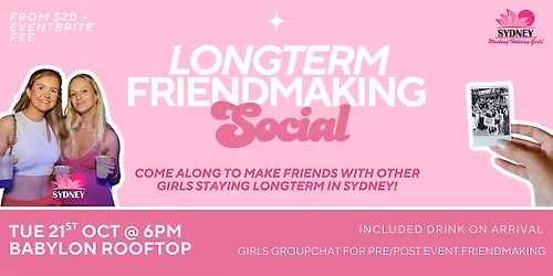 Longterm Friendmaking Social | Tuesday 21st October