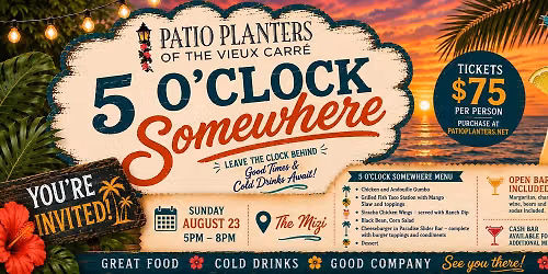 Patio Planters " 5 O'Clock Somewhere Party"