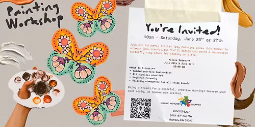 Butterfly Trinket Tray Painting Workshop