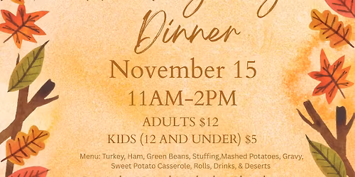 Women in Faith Thanksgiving Dinner