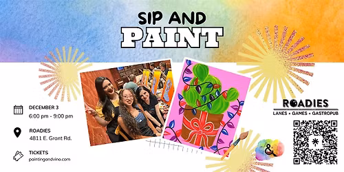 Christmas Cactus Paint and Sip at Roadies