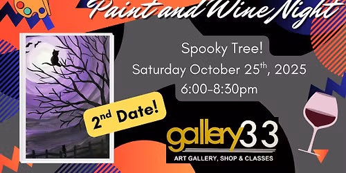 2nd Date! "Spooky Tree!" Paint and Wine Night