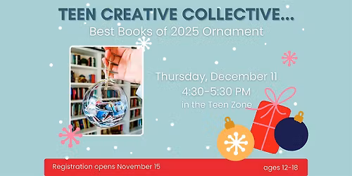 December Teen Creative Collective: Best Books of 2025 Ornaments