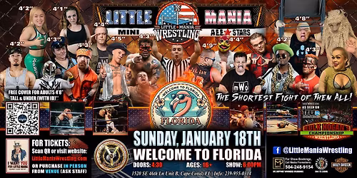 Cape Coral, FL - Little Mania Mini Wrestling @ Welcome to Florida