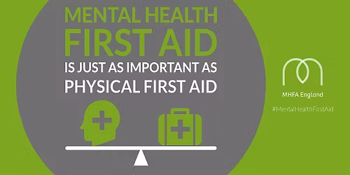 Mental Health First Aid 2 Day Course 26th-27th Nov.2025 9am-5pm both days.