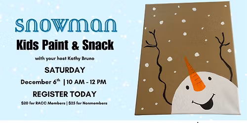 Snowman Kids Paint & Snack