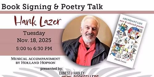 Book Signing & Poetry Talk with Hank Lazer