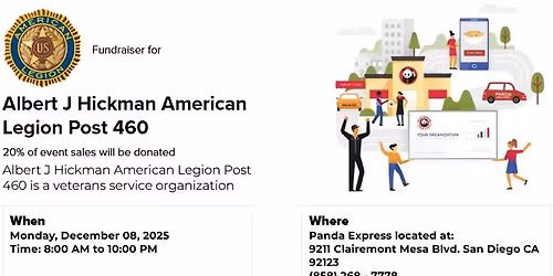 Fundraiser for Post 460 at Panda Express