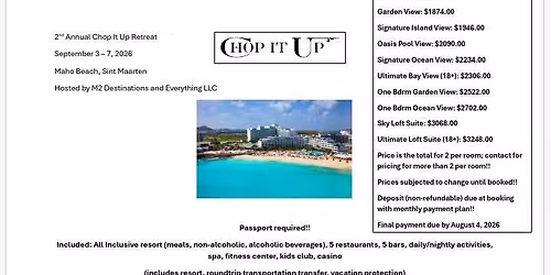 2nd Annual Chop It Up Retreat 