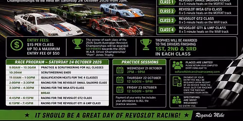 2026 SOUTH AUSTRALIAN REVOSLOT CHAMPIONSHIPS