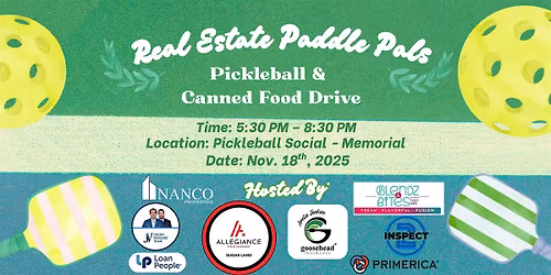 Real Estate Paddle Pals: Pickleball & Canned Food Drive