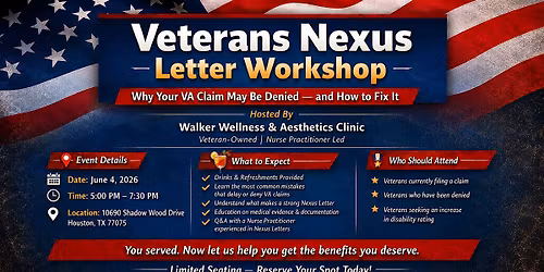 Supporting Veterans: Nexus Letter Workshop Invitation