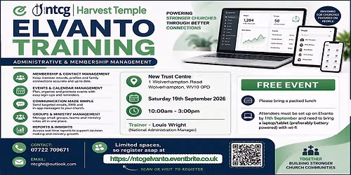 NTCG Elvanto Training - Administrative & Membership Management