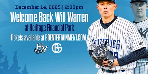Welcome Back Will Warren at Heritage Financial Park