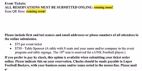 Loper Backer Banquet.