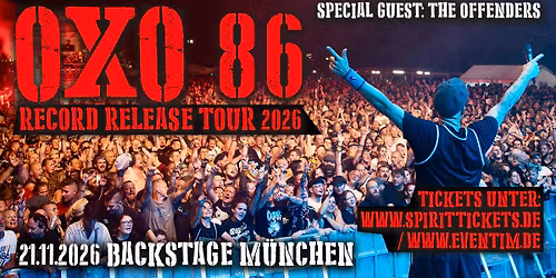 OXO 86 \/ Record Release Tour 2026 \/ Backstage M\u00fcnchen
