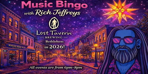 Music Bingo 2026! Lost Tavern Bethlehem Dates