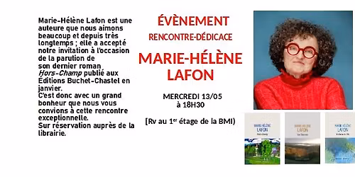 EVENEMENT : rencontre avec Marie-H\u00e9l\u00e8ne LAFON