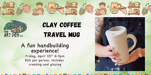 Clay Coffee Travel Mug @ The Art Den LLC