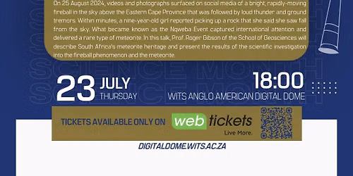 Public Talk: Meteorite Nite - South Africa's Meteorite Heritage and the Nqweba Meteorite Fall