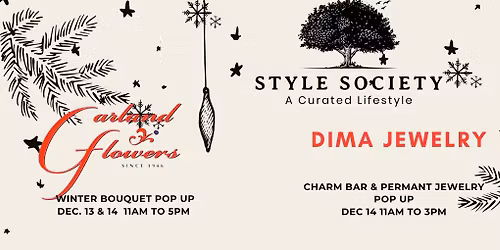 Winter Bouquet, Charm Bar, Permanent Jewelry Pop Up at Style Society