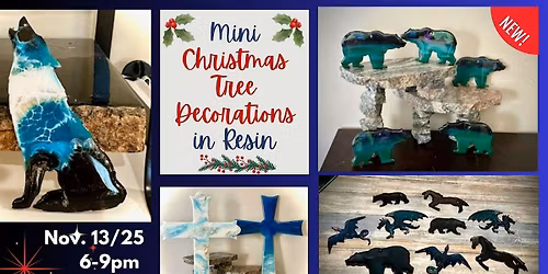 Mini Christmas Tree Decorations in Resin