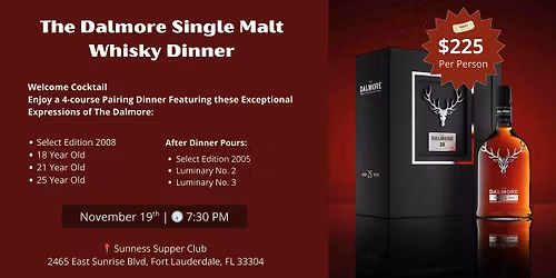 The Dalmore Single Malt Whisky Dinner