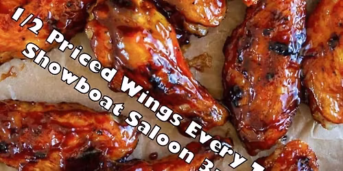 1\/2 Priced Showboat Wings Tuesday!
