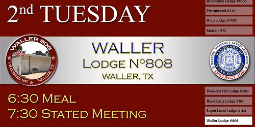 STATED MEETING: Waller Lodge #808