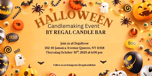 Halloween Candlemaking at DejaBrew in Queens | Hosted by Regal Candle Bar