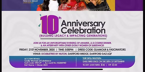 GODLY WOMAN OF SUBSTANCE 10th Year Anniversary & Award Dinner Night